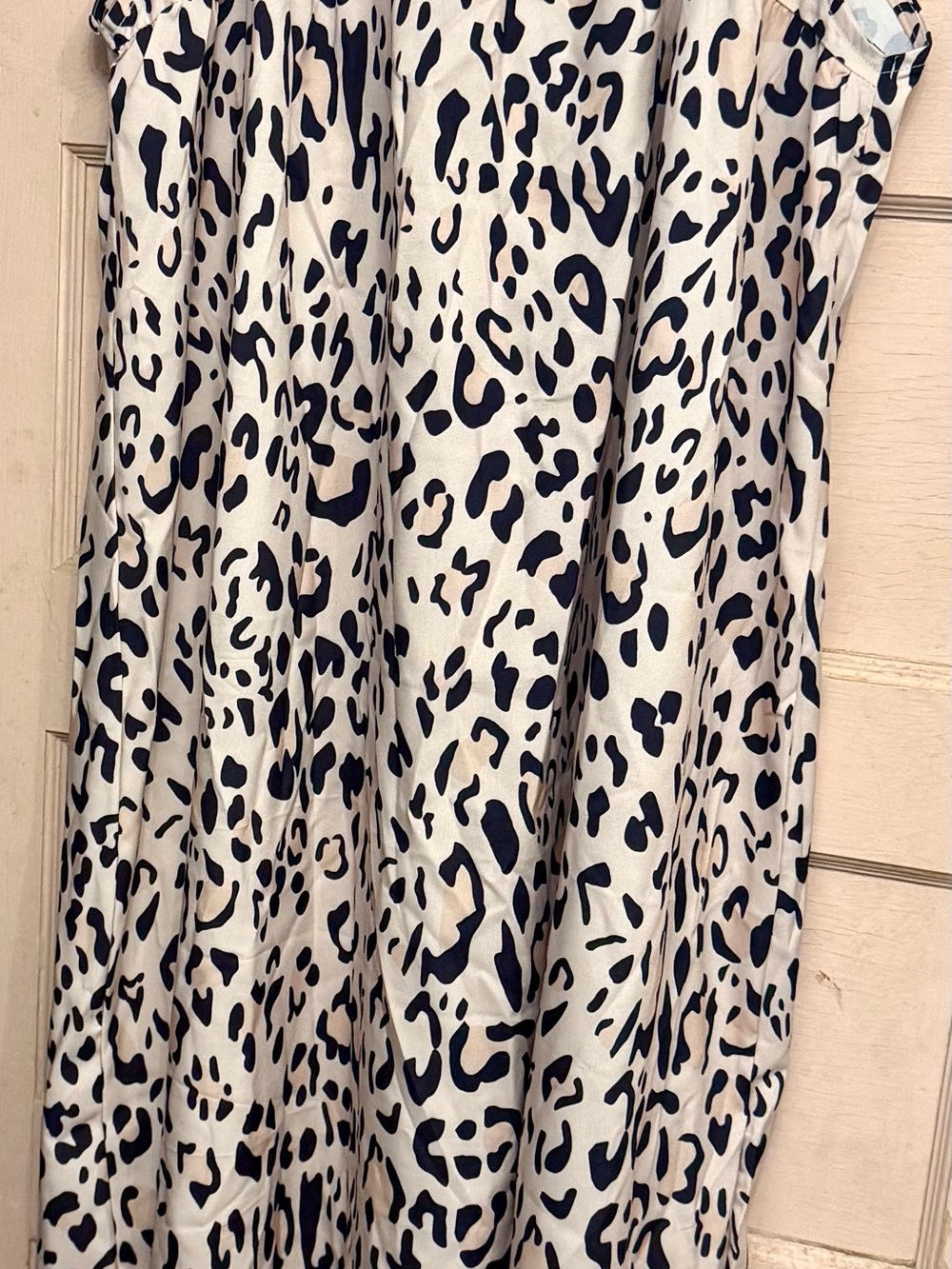 Leopard-Print Maxi Dress in White and Black